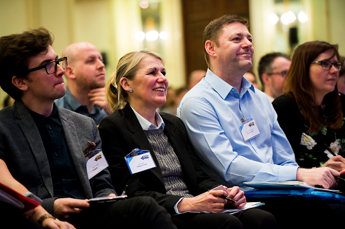 Delegates networking at the conference
